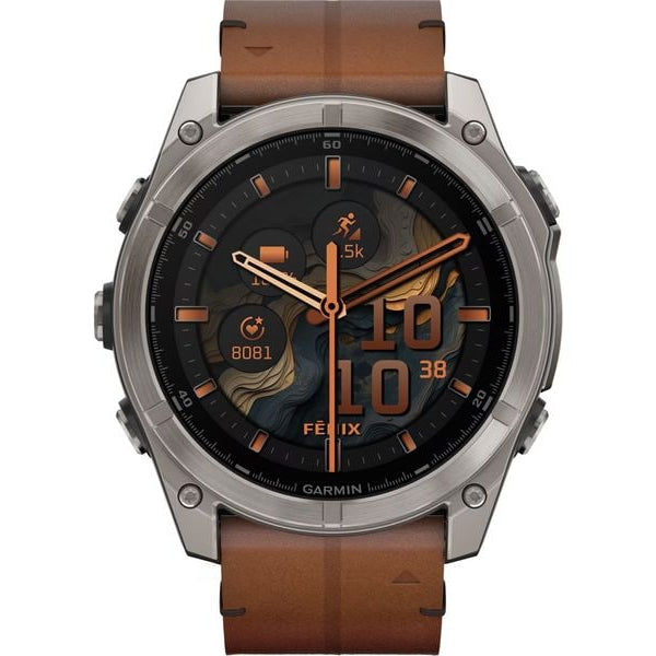 GARMIN Sportuhr Fenix 8 AMOLED Sapphire, 51 mm Braun