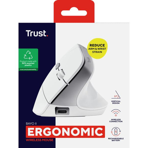 Trust Ergonomische Maus Bayo II Weiss