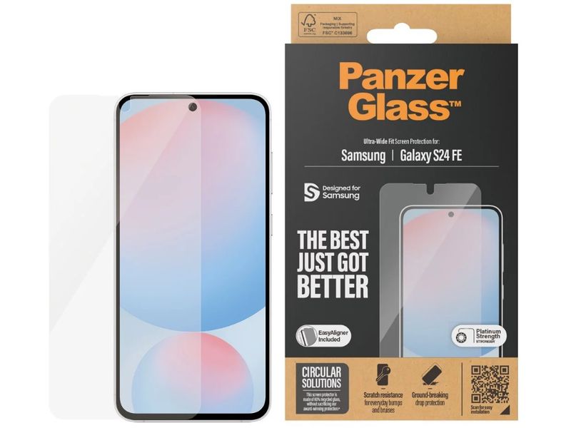 Panzerglass Displayschutz Ultra Wide Fit Galaxy S24 FE mit Applicator