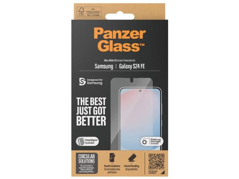 Panzerglass Displayschutz Ultra Wide Fit Galaxy S24 FE mit Applicator