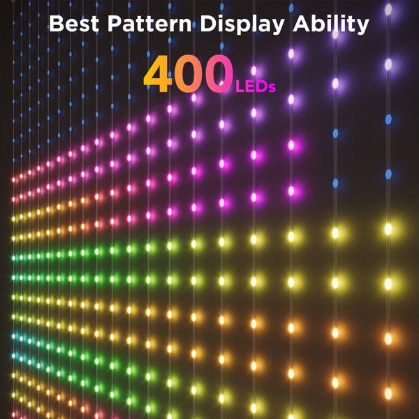 Govee LED-Stripe Curtain Lights RGBIC, 25 Watt, 1.5 x 1.5m