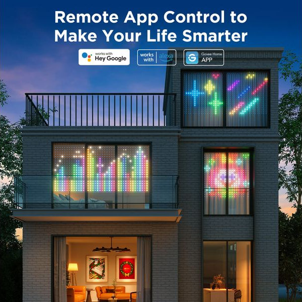 Govee LED-Stripe Curtain Lights RGBIC, 25 Watt, 1.5 x 1.5m