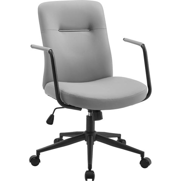 Songmics Bürostuhl mit Polsterrücken und Armlehnen, Grau