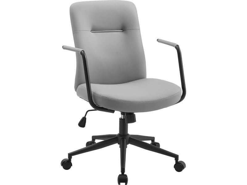 Songmics Bürostuhl mit Polsterrücken und Armlehnen, Grau