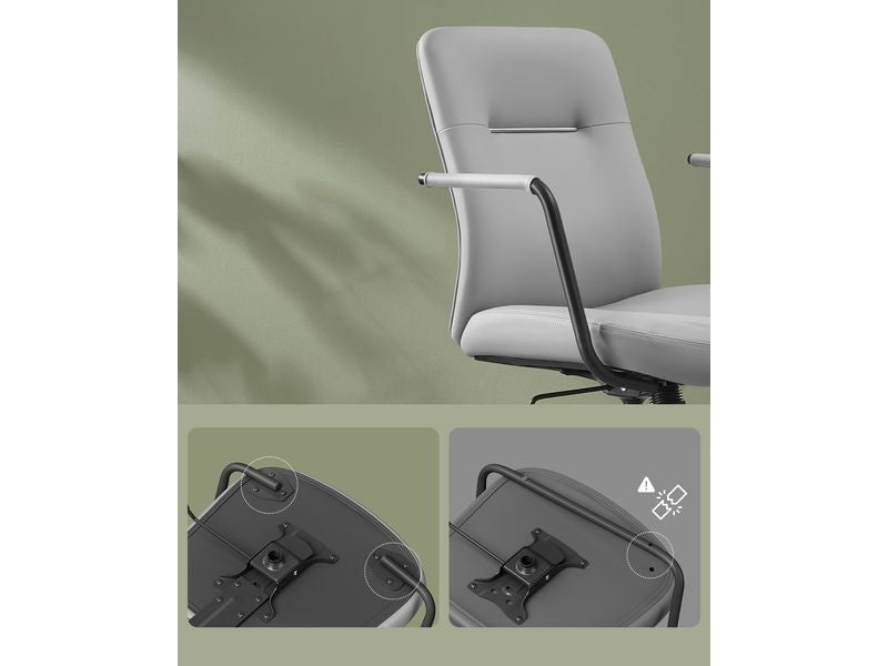 Songmics Bürostuhl mit Polsterrücken und Armlehnen, Grau