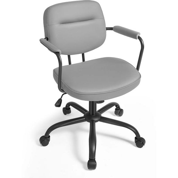 Songmics Bürostuhl mit Polsterrücken und Armlehnen, Grau