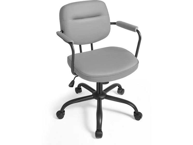 Songmics Bürostuhl mit Polsterrücken und Armlehnen, Grau