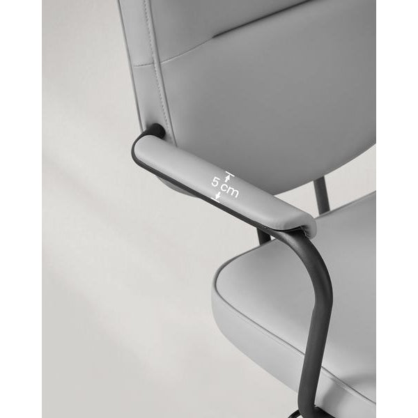 Songmics Bürostuhl mit Polsterrücken und Armlehnen, Grau