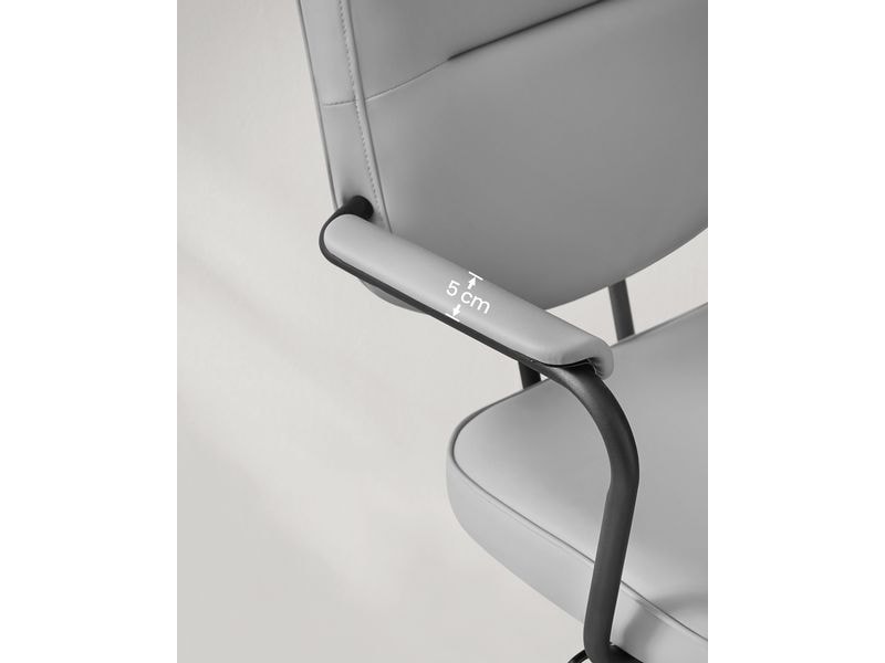 Songmics Bürostuhl mit Polsterrücken und Armlehnen, Grau