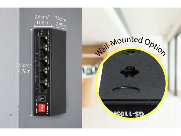 Edimax PoE+ Switch GS-1105PE 5 Port
