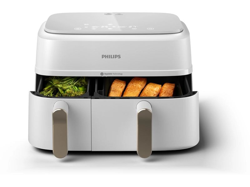 Philips Heissluft-Fritteuse 3000 Series Dual Basket Champagner