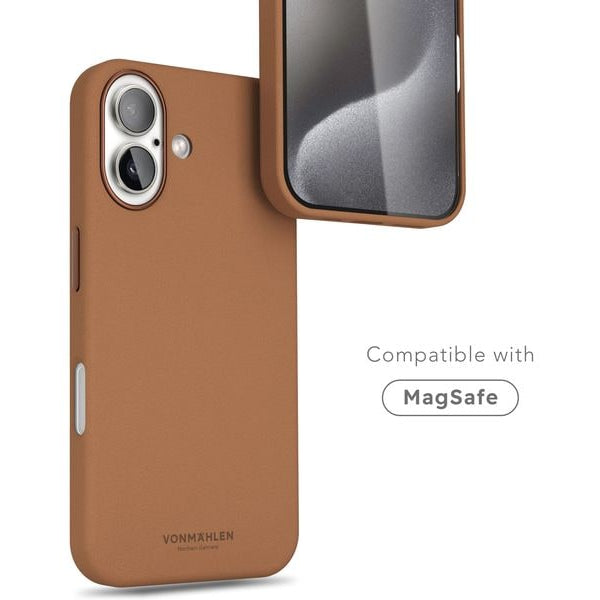 Vonmählen Back Cover Like Leather iPhone 16 Braun