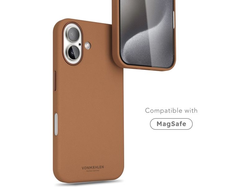 Vonmählen Back Cover Like Leather iPhone 16 Plus Braun