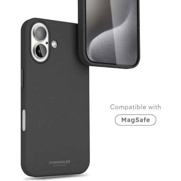 Vonmählen Back Cover Like Leather iPhone 16 Plus Schwarz