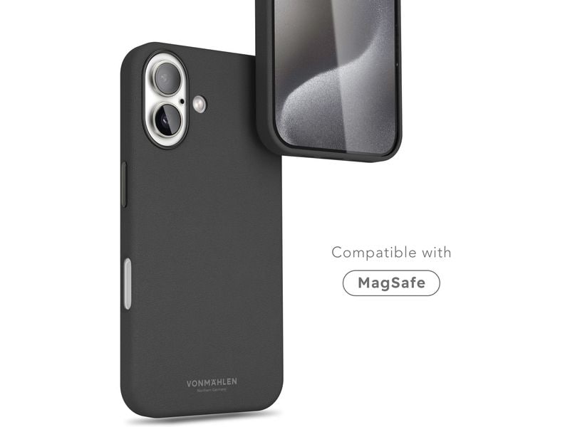 Vonmählen Back Cover Like Leather iPhone 16 Plus Schwarz