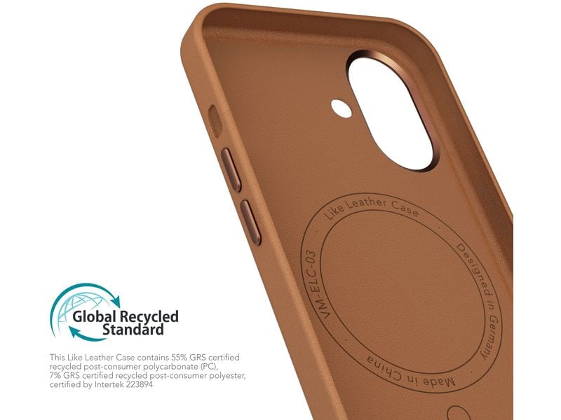 Vonmählen Back Cover Like Leather iPhone 16 Plus Braun