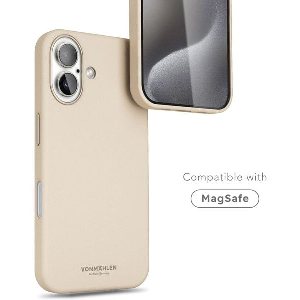 Vonmählen Back Cover Like Leather iPhone 16 Plus Beige