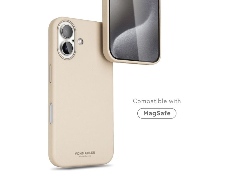 Vonmählen Back Cover Like Leather iPhone 16 Plus Beige