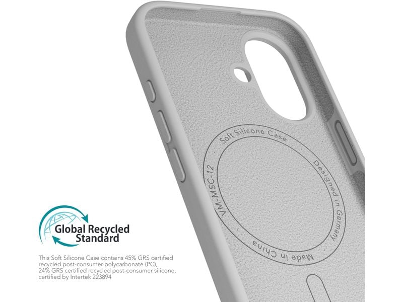 Vonmählen Back Cover Soft Silicone iPhone 16 Plus Light Gray