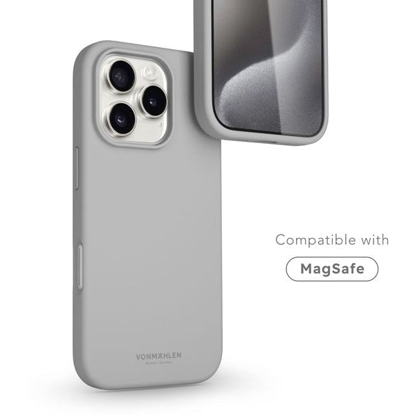 Vonmählen Back Cover Soft Silicone iPhone 16 Pro Light Gray