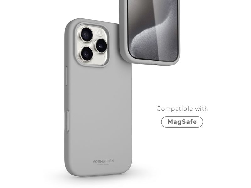 Vonmählen Back Cover Soft Silicone iPhone 16 Pro Light Gray