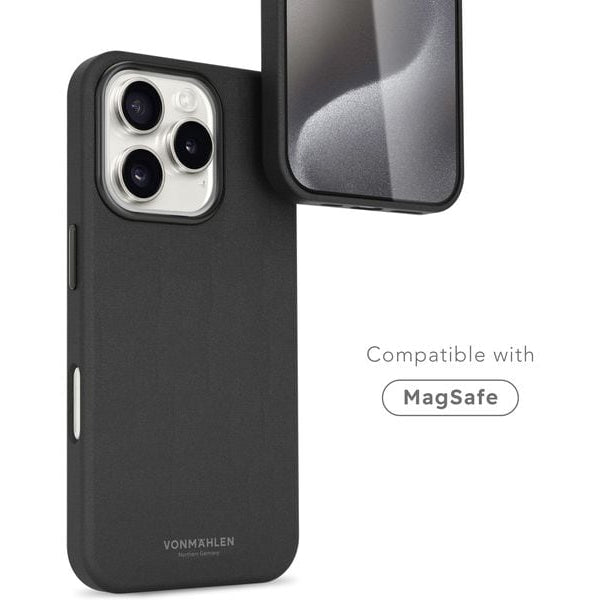 Vonmählen Back Cover Like Leather iPhone 16 Pro Max Schwarz