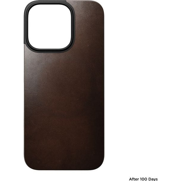 Nomad Back Cover Magnetic Leather iPhone 16 Pro Rostbraun