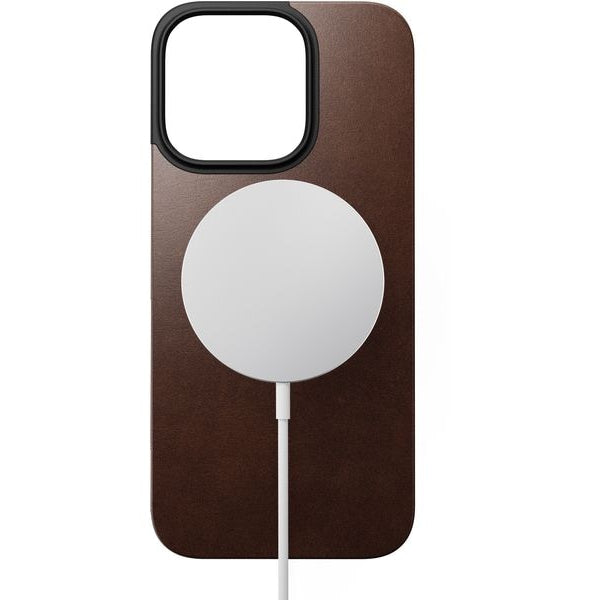 Nomad Back Cover Magnetic Leather iPhone 16 Pro Rostbraun