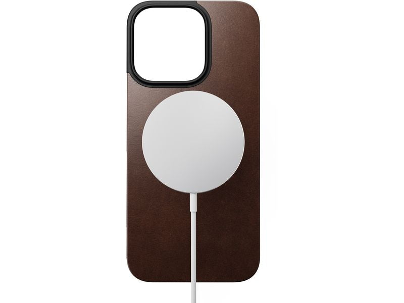 Nomad Back Cover Magnetic Leather iPhone 16 Pro Rostbraun