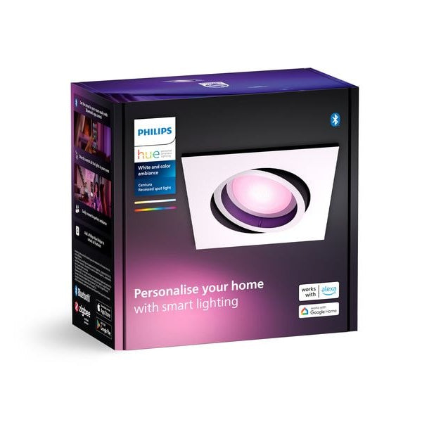 Philips Hue White & Color Ambiance Centura Einbauspot Eckig Weiss