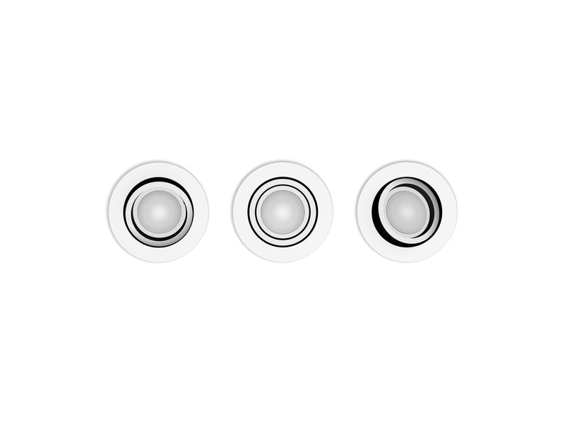 Philips Hue White Ambiance Milliskin Einbauspot 3er-Pack Rund Weiss