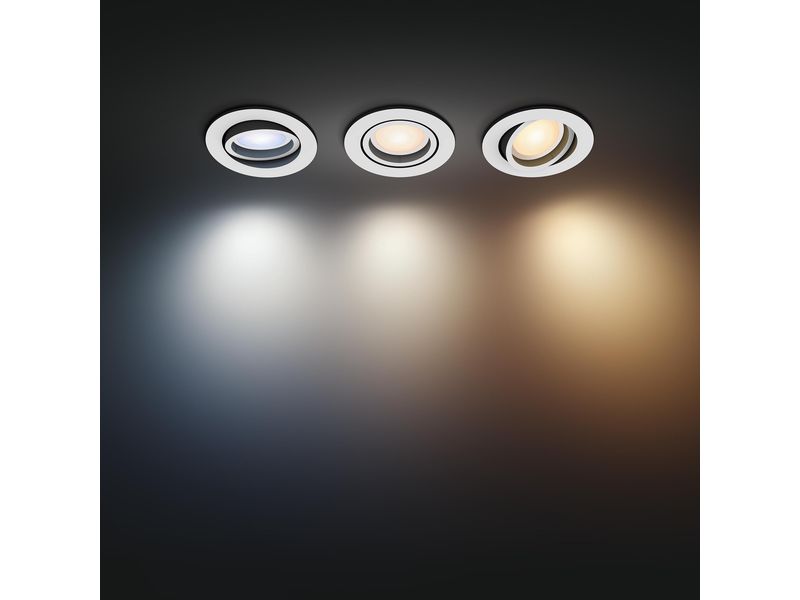Philips Hue White Ambiance Milliskin Einbauspot 3er-Pack Rund Weiss