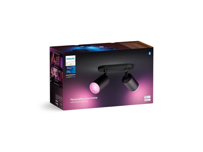 Philips Hue White & Color Ambiance Fugato 2er-Spot Schwarz
