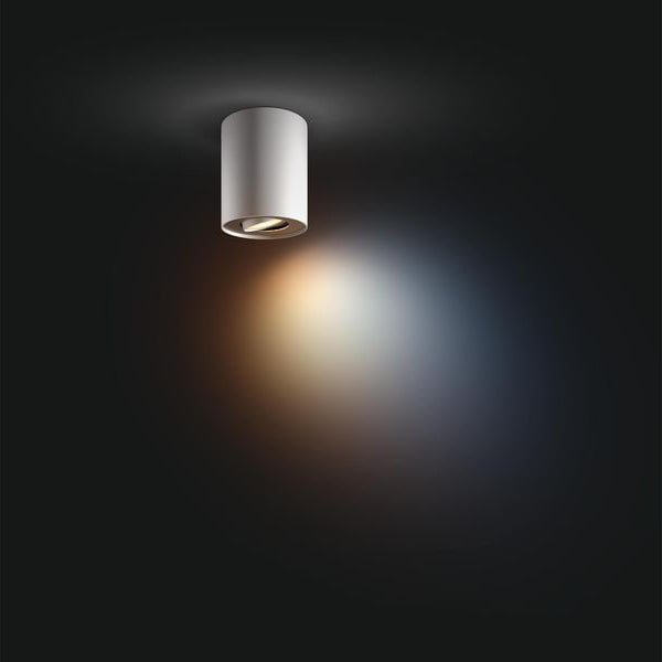 Philips Hue White Ambiance Pillar Spot inkl. Dimmschalter GU10, Weiss