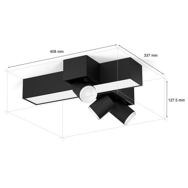 Philips Hue White & Col. Amb. Centris Cross 3er-Spot Schwarz
