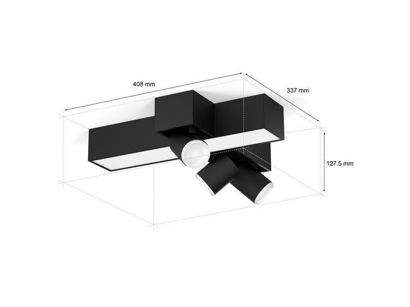 Philips Hue White & Col. Amb. Centris Cross 3er-Spot Schwarz