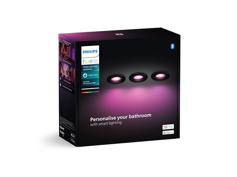 Philips Hue White & Color Ambiance Xamento Einbauspots 3er-Pack Schwarz