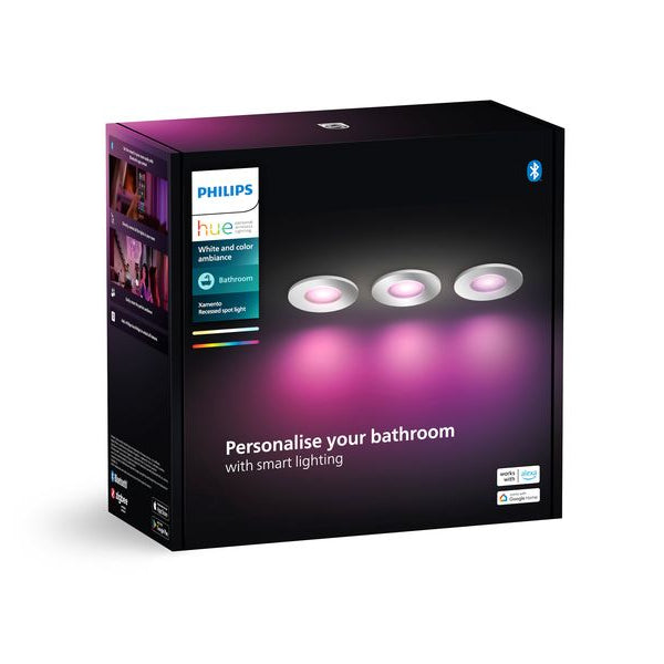 Philips Hue White & Color Ambiance Xamento Einbauspots 3er-Pack Silber