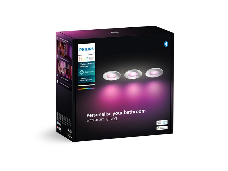Philips Hue White & Color Ambiance Xamento Einbauspots 3er-Pack Silber