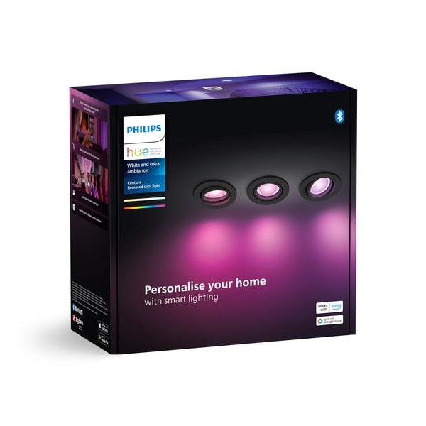 Philips Hue White & Color Ambiance Centura Einbauspot 3er- Pack Schwarz