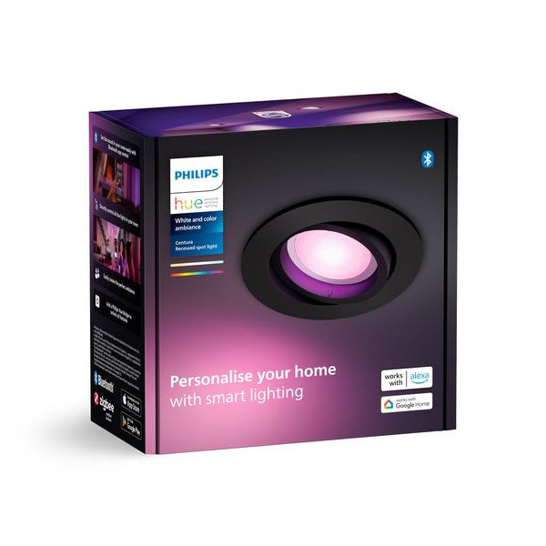 Philips Hue White & Color Ambiance Centura Einbauspot Rund Schwarz