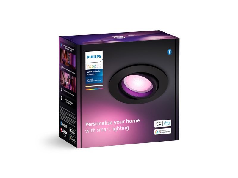Philips Hue White & Color Ambiance Centura Einbauspot Rund Schwarz