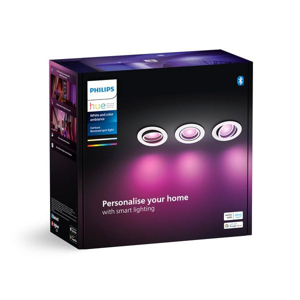 Philips Hue White & Color Amb. Centura Einbauspot 3er- Pack Rund Weiss