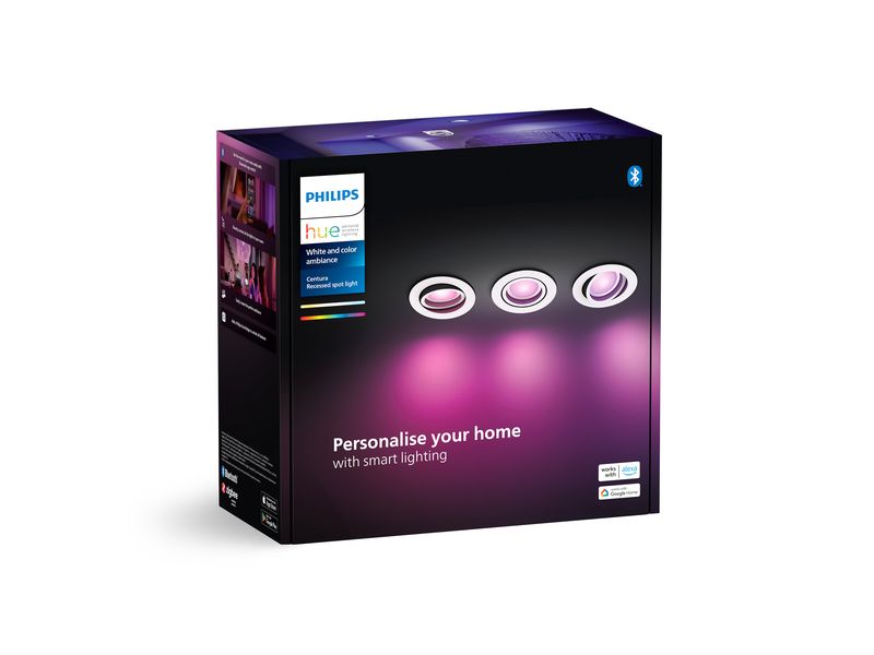 Philips Hue White & Color Amb. Centura Einbauspot 3er- Pack Rund Weiss