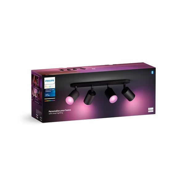Philips Hue White & Color Ambiance Fugato 4er-Spot Schwarz