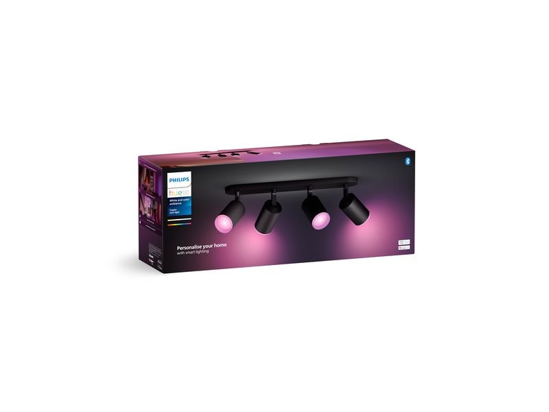 Philips Hue White & Color Ambiance Fugato 4er-Spot Schwarz