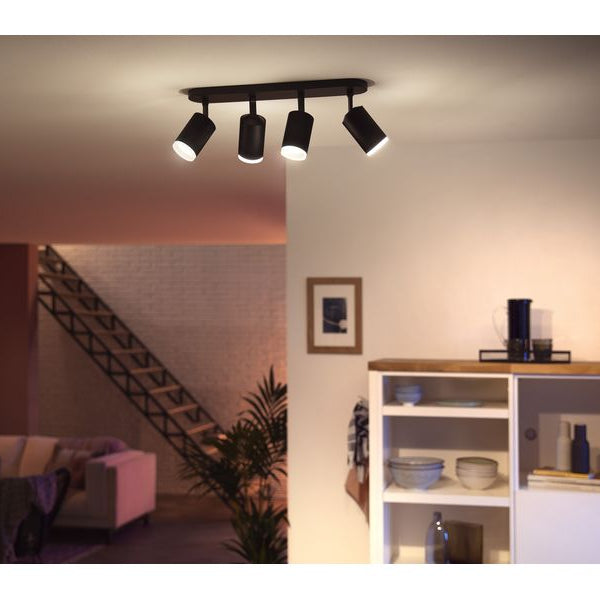 Philips Hue White & Color Ambiance Fugato 4er-Spot Schwarz
