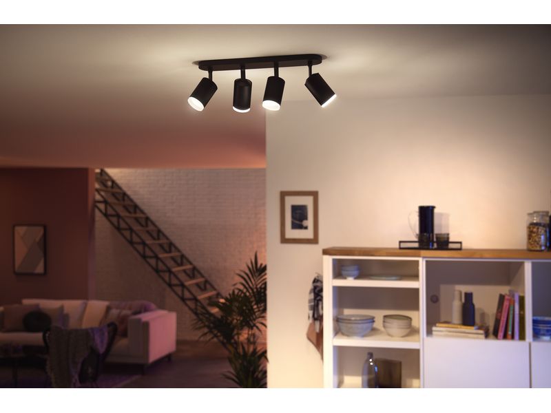 Philips Hue White & Color Ambiance Fugato 4er-Spot Schwarz