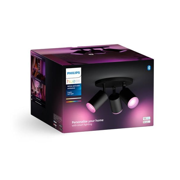 Philips Hue White & Color Ambiance Fugato 3er-Spot Schwarz
