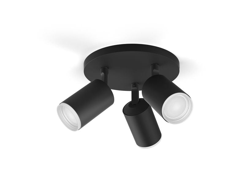 Philips Hue White & Color Ambiance Fugato 3er-Spot Schwarz